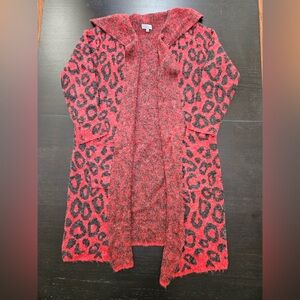 Red and Black Soft, Cozy Duster Sweater